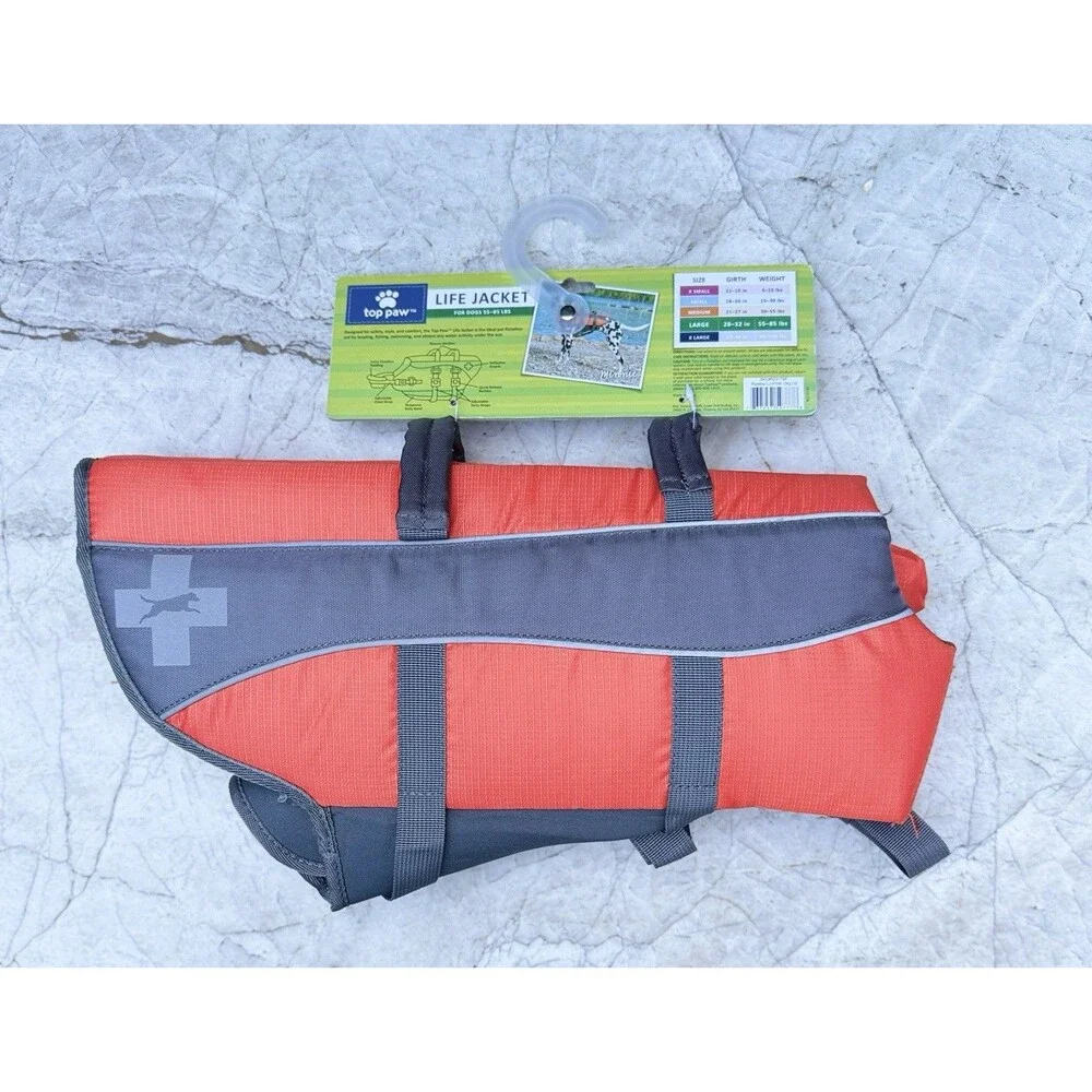 Top Paw Life Jacket, Neoprene, ORANGE, Large girth 28-32